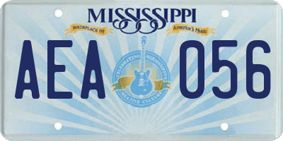 MS license plate AEA056