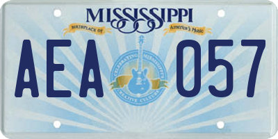 MS license plate AEA057