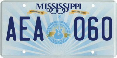 MS license plate AEA060