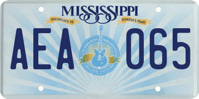MS license plate AEA065