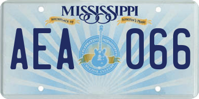 MS license plate AEA066