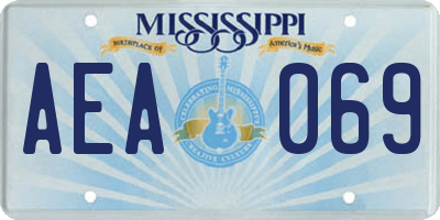 MS license plate AEA069