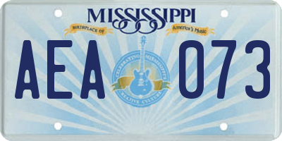 MS license plate AEA073