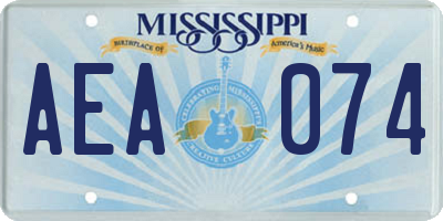 MS license plate AEA074