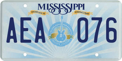 MS license plate AEA076