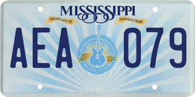 MS license plate AEA079