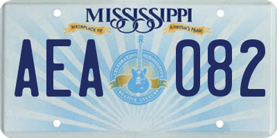 MS license plate AEA082