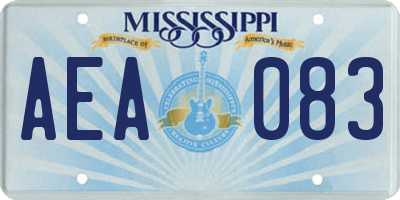 MS license plate AEA083