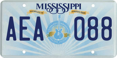 MS license plate AEA088