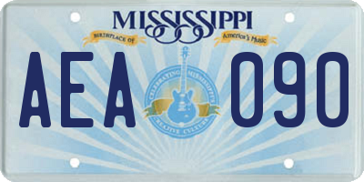 MS license plate AEA090