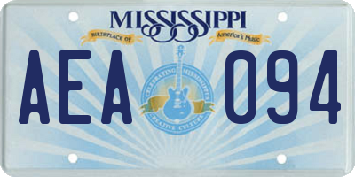 MS license plate AEA094