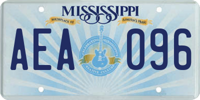 MS license plate AEA096