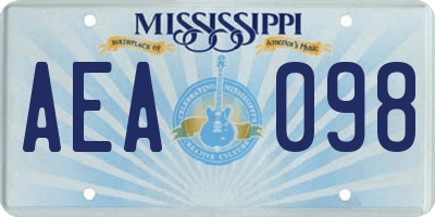 MS license plate AEA098
