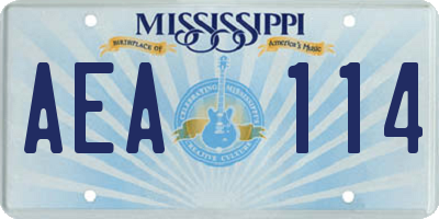 MS license plate AEA114