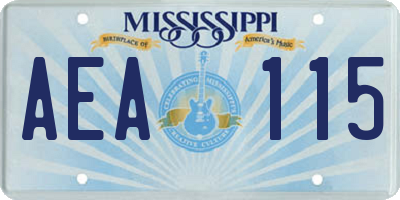 MS license plate AEA115