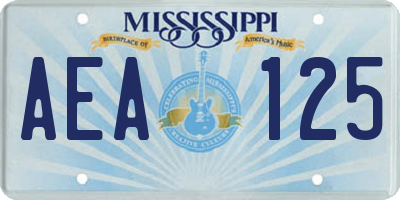 MS license plate AEA125