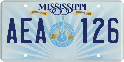 MS license plate AEA126