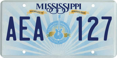MS license plate AEA127