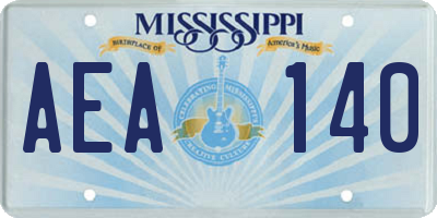 MS license plate AEA140