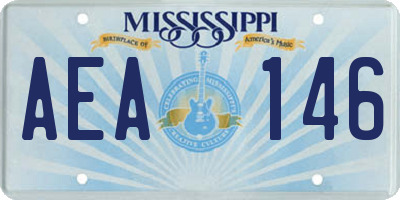 MS license plate AEA146