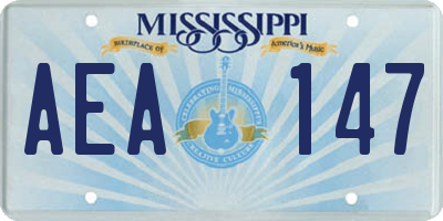 MS license plate AEA147
