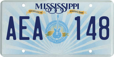 MS license plate AEA148