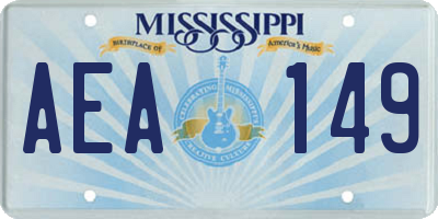 MS license plate AEA149