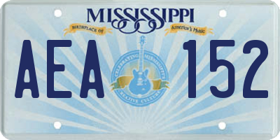 MS license plate AEA152
