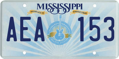 MS license plate AEA153