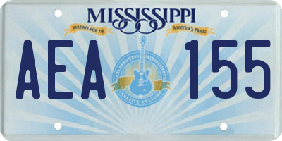 MS license plate AEA155