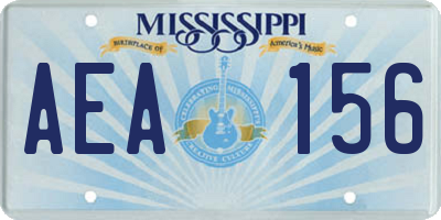 MS license plate AEA156
