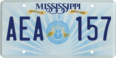 MS license plate AEA157