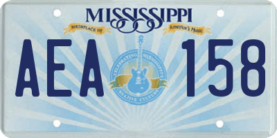 MS license plate AEA158