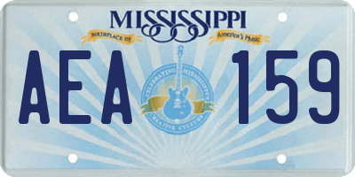 MS license plate AEA159