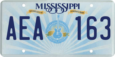 MS license plate AEA163