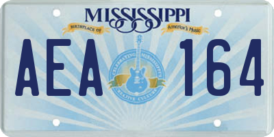 MS license plate AEA164