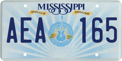 MS license plate AEA165