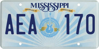 MS license plate AEA170