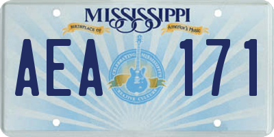 MS license plate AEA171