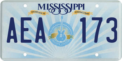 MS license plate AEA173