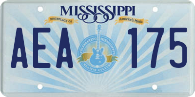 MS license plate AEA175