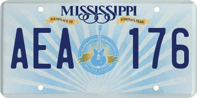 MS license plate AEA176