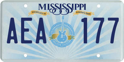 MS license plate AEA177