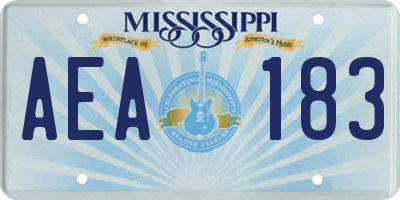 MS license plate AEA183