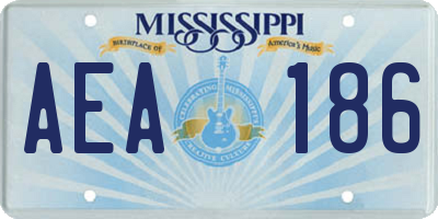 MS license plate AEA186