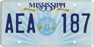 MS license plate AEA187