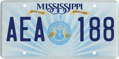 MS license plate AEA188