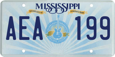 MS license plate AEA199