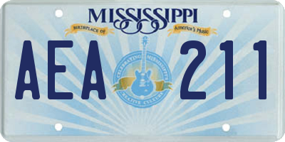 MS license plate AEA211