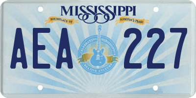 MS license plate AEA227